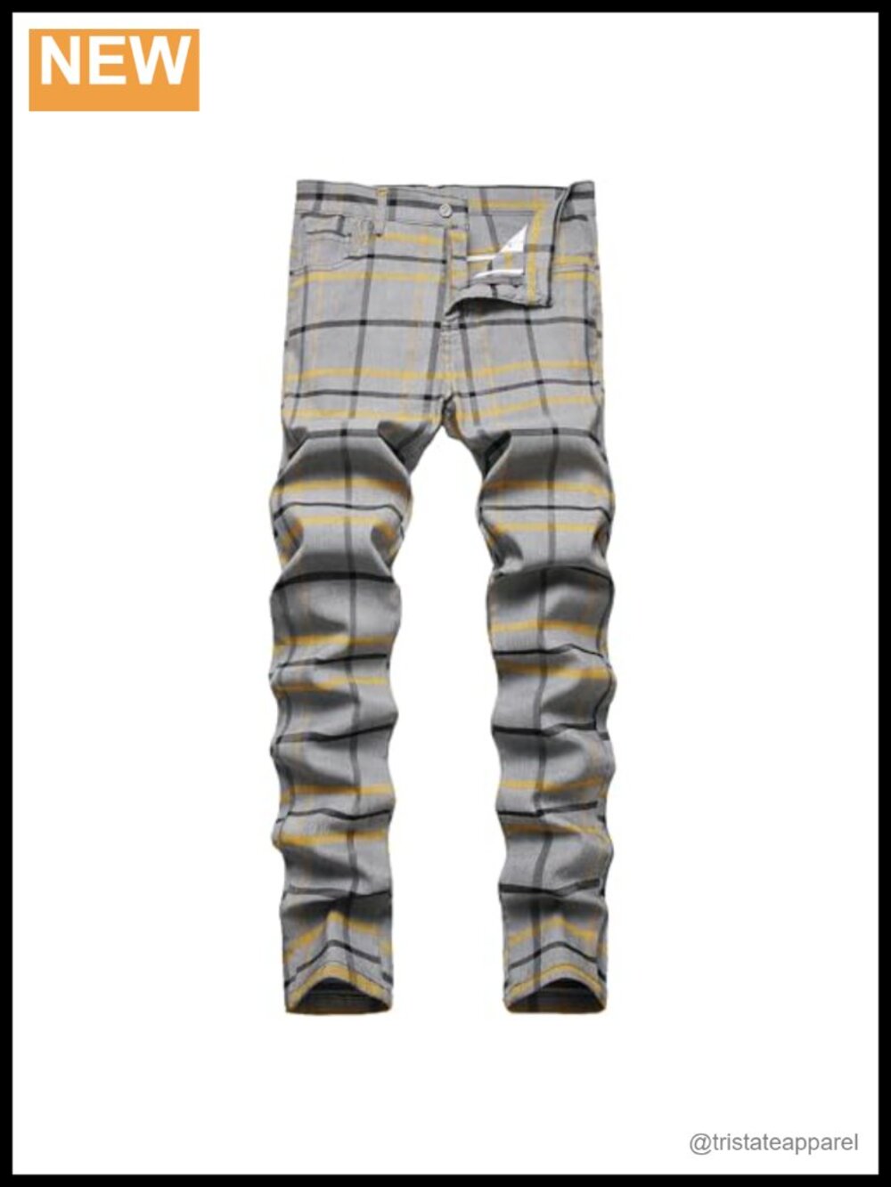 Men's Stretch Slim Fit Plaid Dress Pants Skinny Flat-Front Business Casual